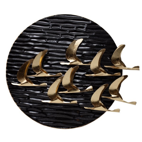 ΔΙΑΚΟΣΜΗΤΙΚΟ ΤΟΙΧΟΥ ΠΟΥΛΙΑ ΜΕΤΑΛΛΙΚΟ ΧΡΥΣΟ – ΜΑΥΡΟ 69x11x59cm