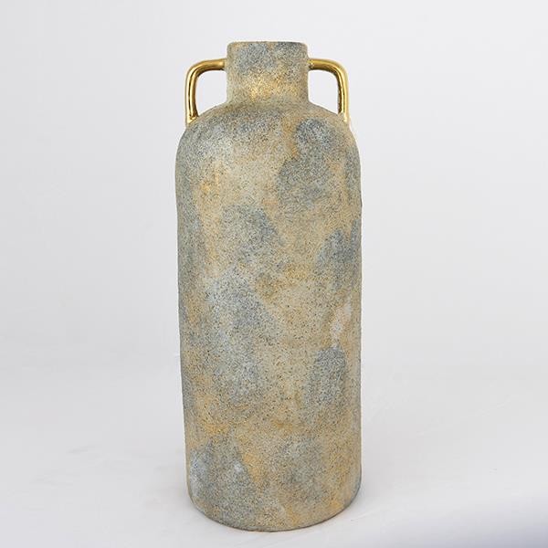 ΒΑΖΟ ΚΕΡΑΜΙΚΟ ΓΚΡΙ – ΧΡΥΣΟ 16x16x40.5cm
