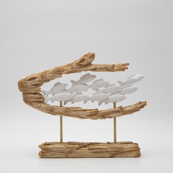 ΔΙΑΚΟΣΜΗΤΙΚΟ ΓΛΥΠΤΟ ΚΟΠΑΔΙ ΨΑΡΙΩΝ ΠΟΛΥΡΕΖΙΝ ΦΥΣΙΚΟ-ΛΕΥΚΟ 29x6x23.5cm