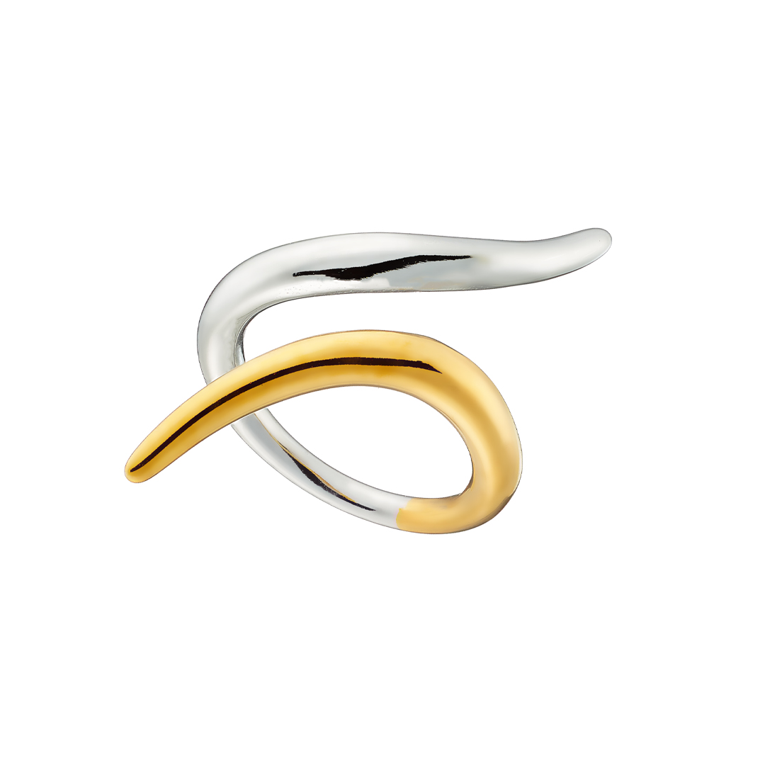 Sequoia γυναικείο ατσάλινο επίχρυσο δαχτυλίδι δίχρωμο N-02584