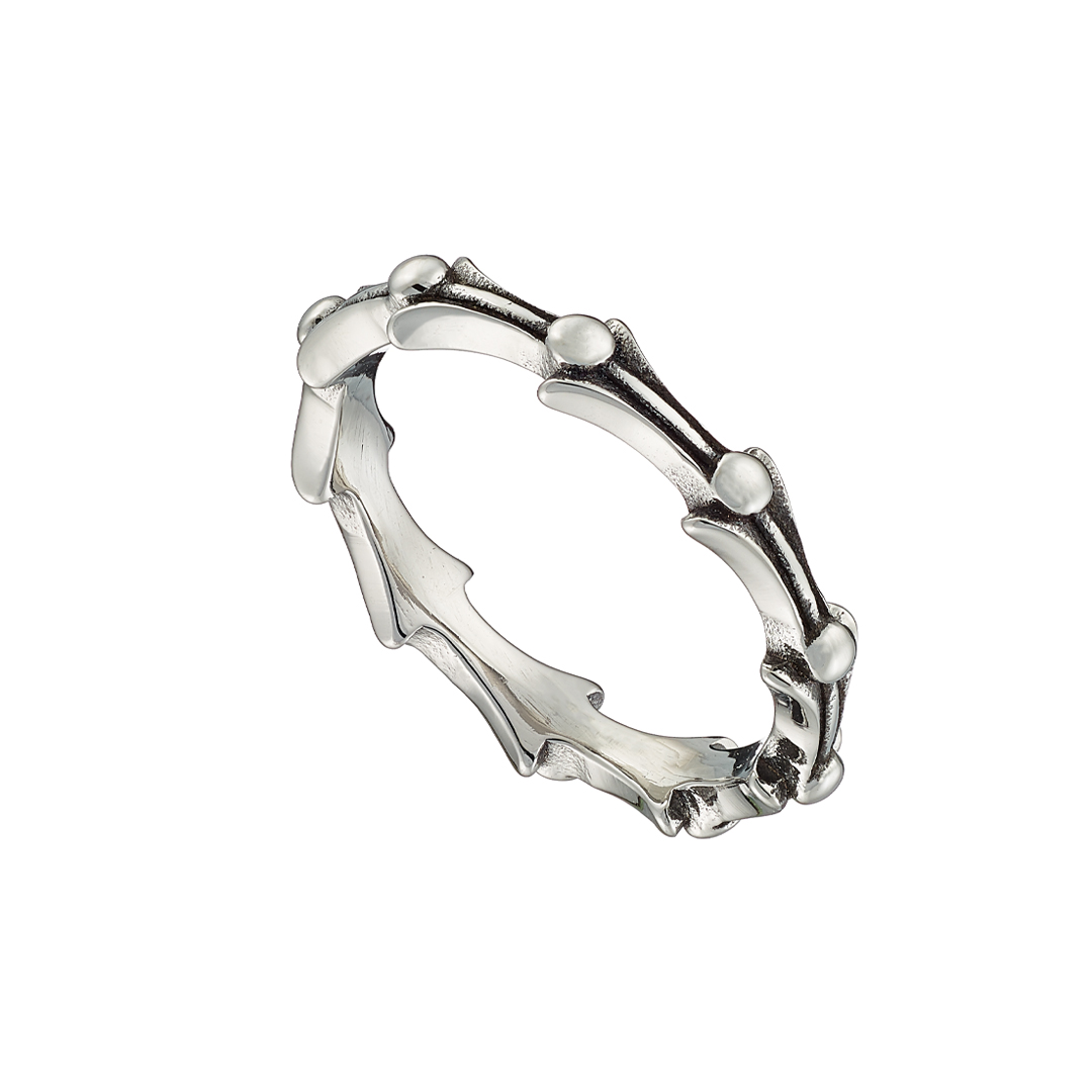 Sequoia αντρική ατσάλινη βέρα με αγκαθωτό σχέδιο N-06108