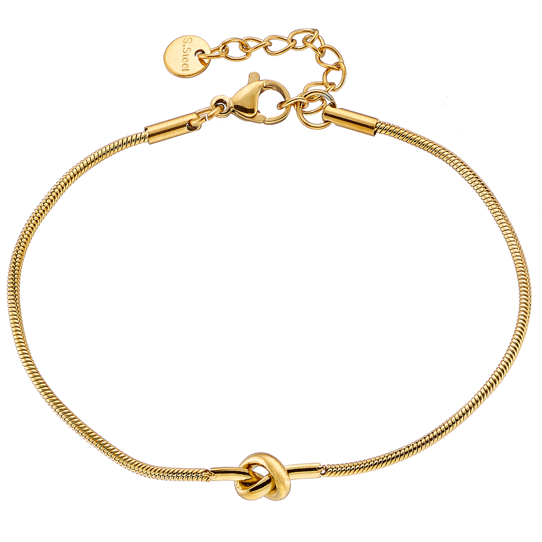 Sequoia ατσάλινο γυναικείο βραχιόλι επίχρυσο snake με κόμπο NB-01065G Sequoia ατσάλινο γυναικείο βραχιόλι επίχρυσο snake με κόμπο NB-01065G