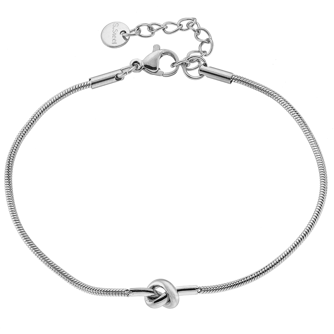 Sequoia ατσάλινο γυναικείο βραχιόλι ασημί snake με κόμπο NB-01065 Sequoia ατσάλινο γυναικείο βραχιόλι ασημί snake με κόμπο NB-01065