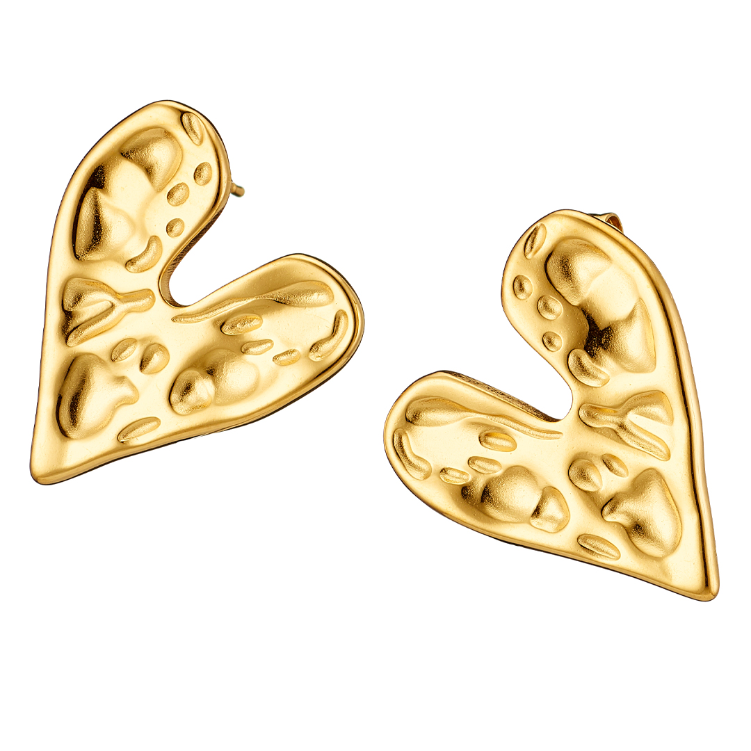 Sequoia ατσάλινα κρεμαστά σκουλαρίκια χρυσά σε σχημα καρδιά- ατσάλι NE-02349G Sequoia ατσάλινα κρεμαστά σκουλαρίκια χρυσά σε σχημα καρδιά- ατσάλι NE-02349G