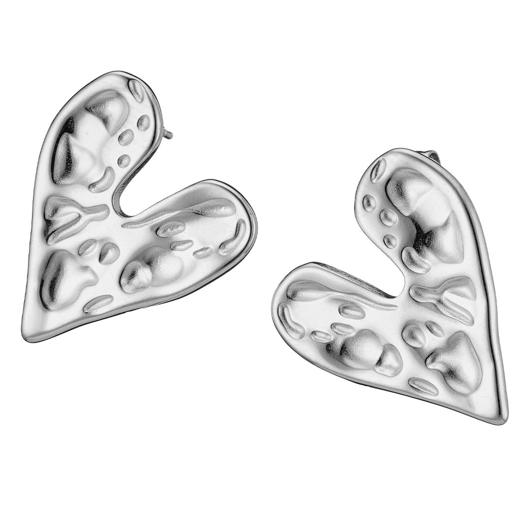 Sequoia Γυναικεία Ατσάλινα Ασημί Σκουλαρίκια – Ανάγλυφες Καρδιές NE-02349 Sequoia Γυναικεία Ατσάλινα Ασημί Σκουλαρίκια – Ανάγλυφες Καρδιές NE-02349