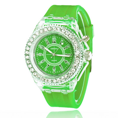 Sequoia Αναλογικό ρολόι  με LED φωτισμό και Strass  AG-115 λαχανί