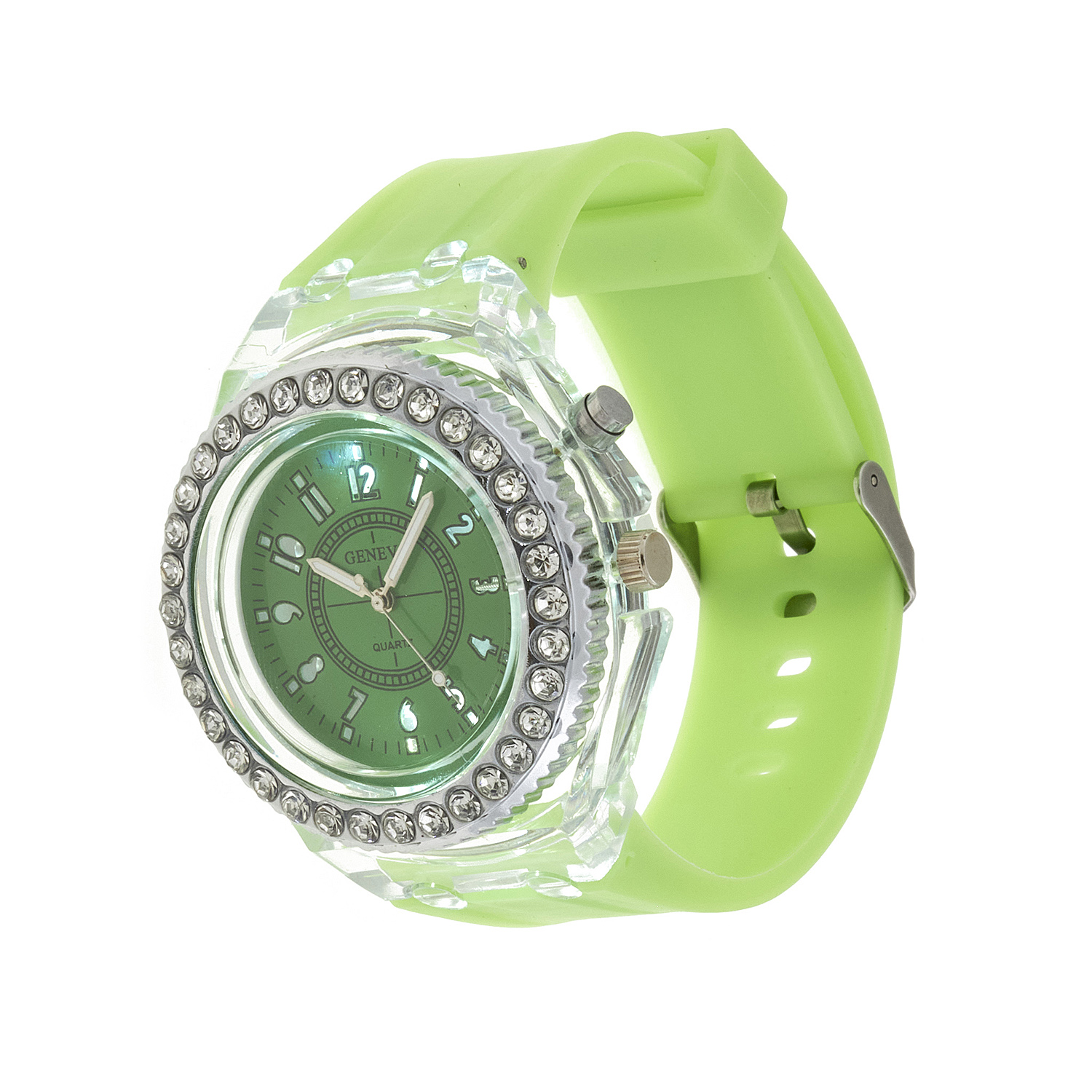 Sequoia Αναλογικό ρολόι  με LED φωτισμό και Strass  AG-115 λαχανί