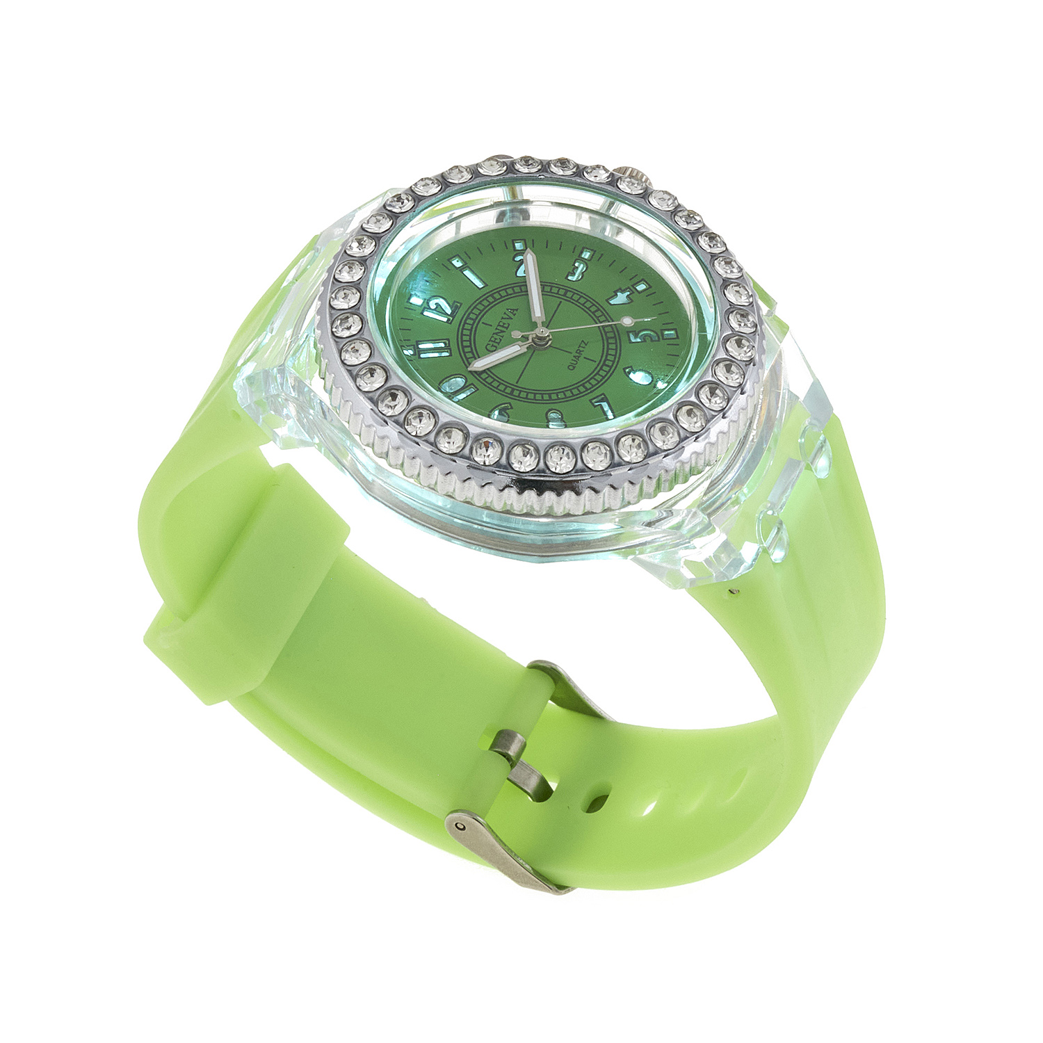 Sequoia Αναλογικό ρολόι  με LED φωτισμό και Strass  AG-115 λαχανί