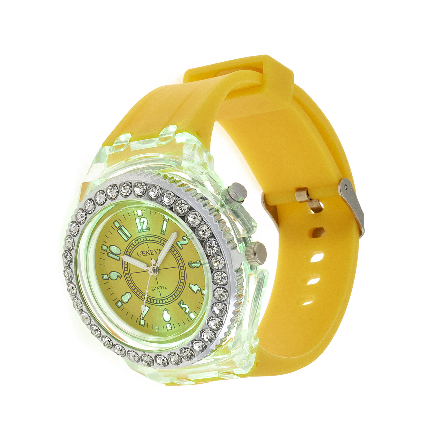 Sequoia Αναλογικό ρολόι  με LED φωτισμό και Strass  AG-111 μπλε