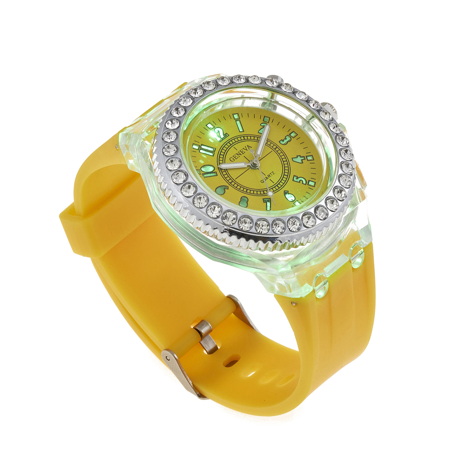 Sequoia Αναλογικό ρολόι  με LED φωτισμό και Strass  AG-111 μπλε