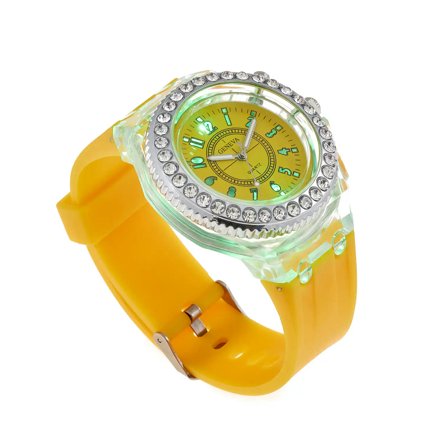 Sequoia Αναλογικό ρολόι  με LED φωτισμό και Strass  AG-111 μπλε