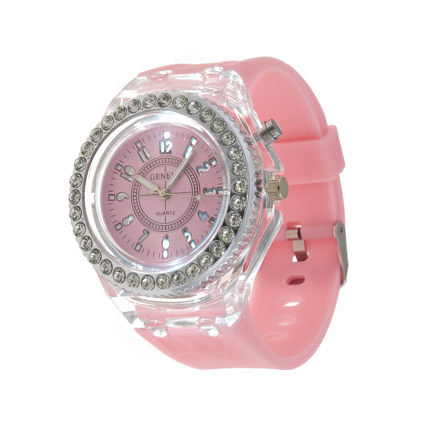 Sequoia Αναλογικό ρολόι  με LED φωτισμό και Strass AG-119 πορτοκαλί