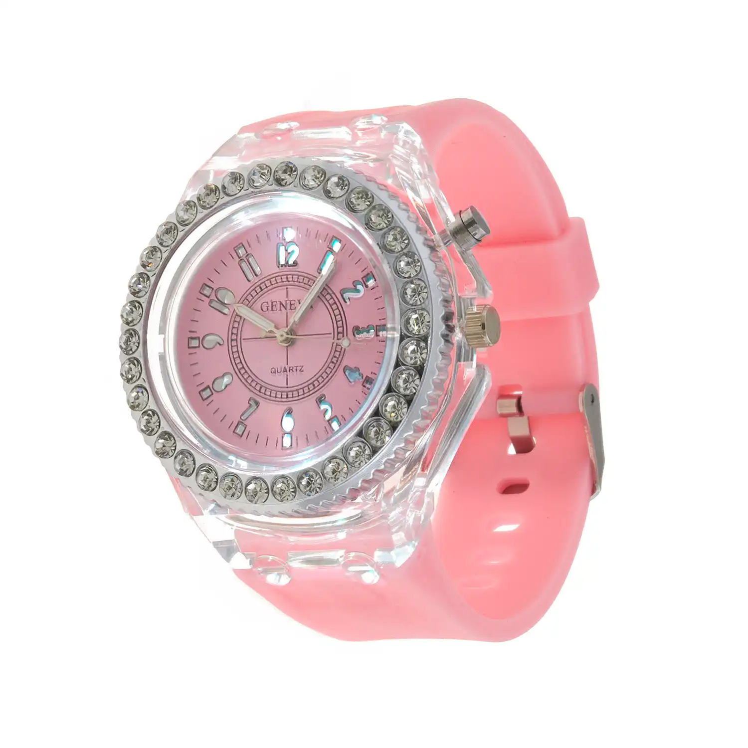 Sequoia Αναλογικό ρολόι με LED φωτισμό και Strass AG-119 πορτοκαλί