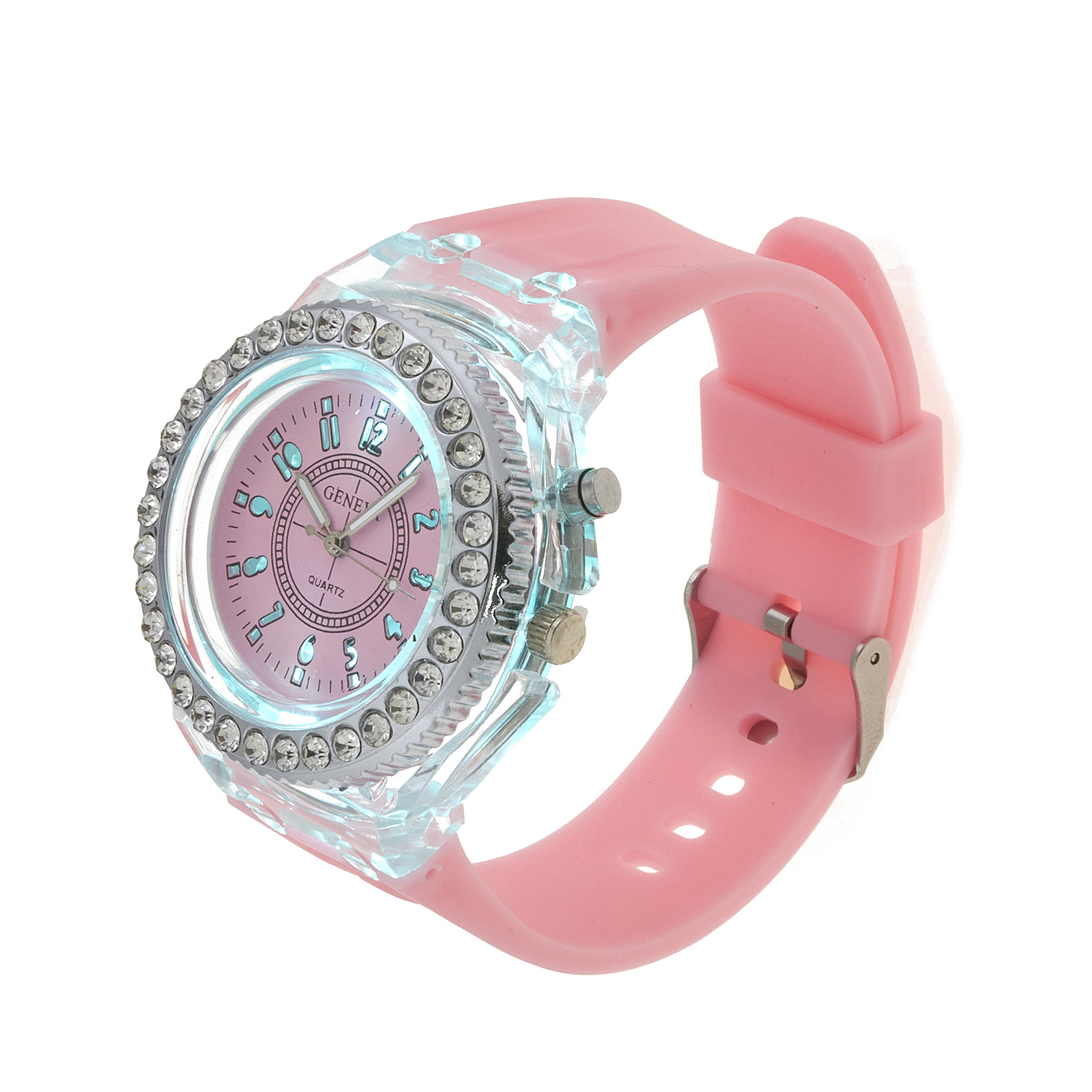 Sequoia Αναλογικό ρολόι  με LED φωτισμό και Strass AG-119 πορτοκαλί