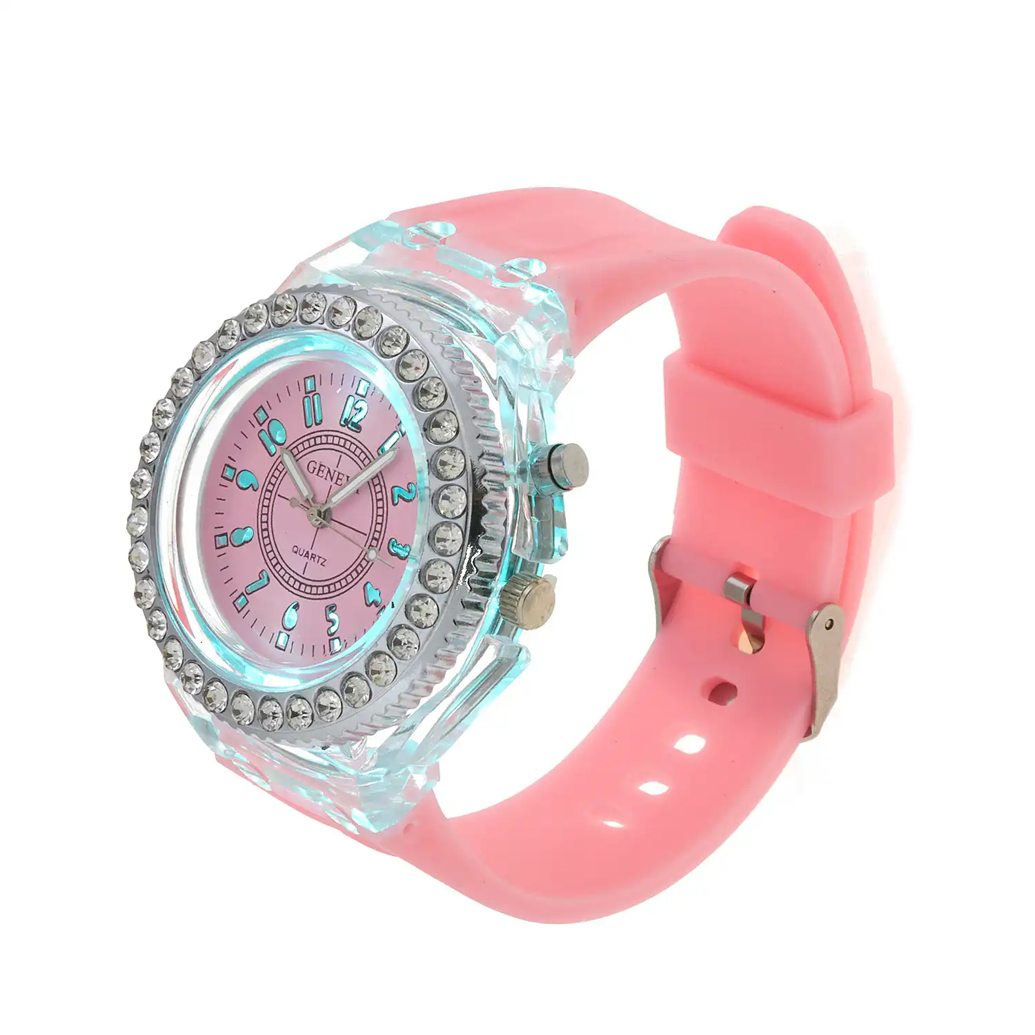 Sequoia Αναλογικό ρολόι με LED φωτισμό και Strass AG-119 πορτοκαλί