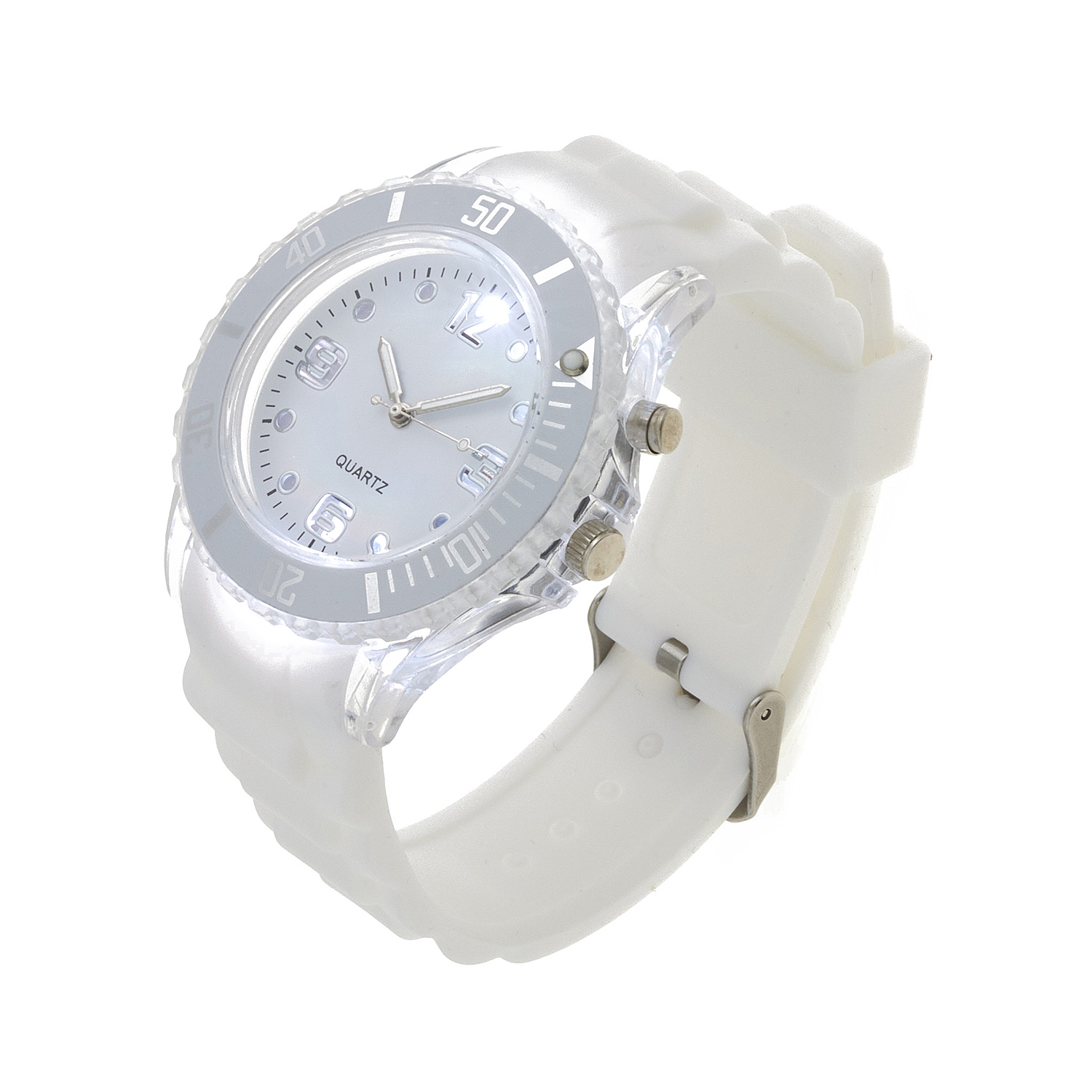 Sequoia Αναλογικό ρολόι  με LED φωτισμό και Strass AG-116 λευκό