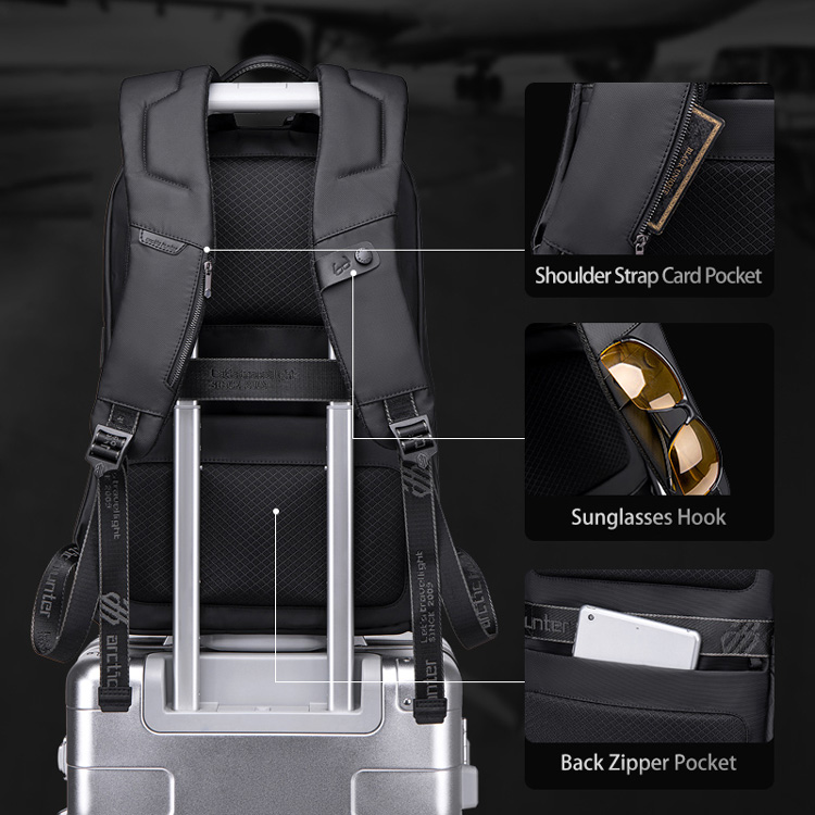 ARCTIC HUNTER τσάντα πλάτης B00423 με θήκη laptop 15.6, USB, 21L, μαύρη ARCTIC HUNTER τσάντα πλάτης B00423 με θήκη laptop 15.6, USB, 21L, μαύρη