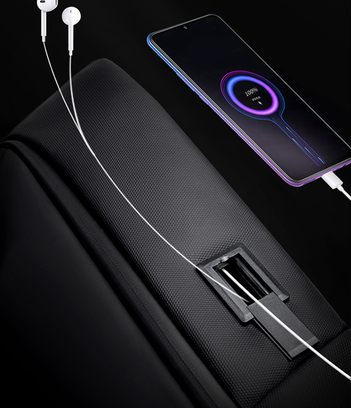 ARCTIC HUNTER τσάντα πλάτης B00423 με θήκη laptop 15.6, USB, 21L, μαύρη