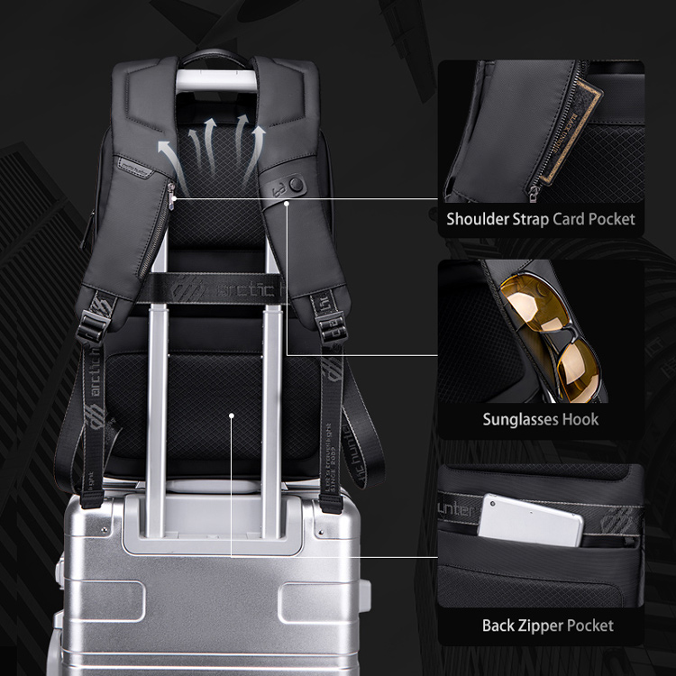 ARCTIC HUNTER τσάντα πλάτης B00443 με θήκη laptop 15.6, USB, 19L, μαύρη ARCTIC HUNTER τσάντα πλάτης B00443 με θήκη laptop 15.6, USB, 19L, μαύρη