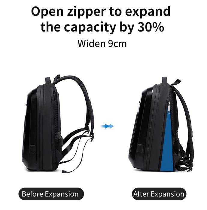 ARCTIC HUNTER τσάντα πλάτης B00487 θήκη laptop 15.6", λουκέτο TSA, μαύρη