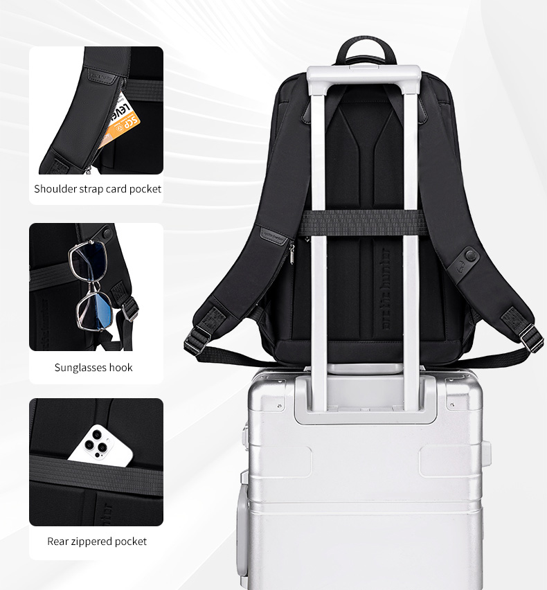 ARCTIC HUNTER τσάντα πλάτης B00808 με θήκη laptop 15.6", 19.5L, μαύρη