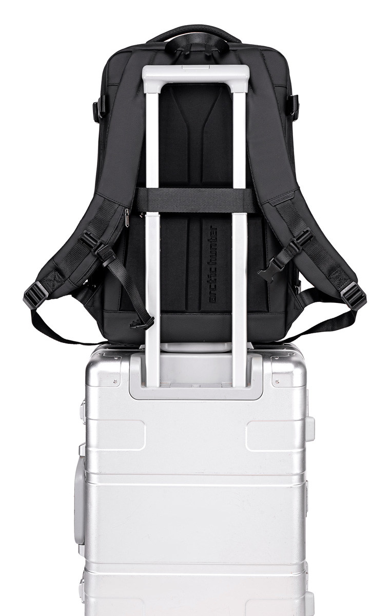 ARCTIC HUNTER τσάντα πλάτης B00866 με θήκη laptop 15.6", αεροστεγής θήκη, 35.5L/49.5L, μαύρη