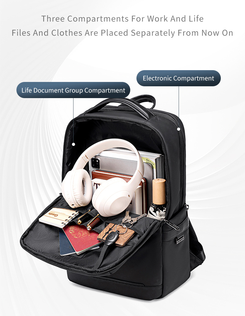 ARCTIC HUNTER τσάντα πλάτης B00872 με θήκη laptop 15.6", 14.5L, μαύρη