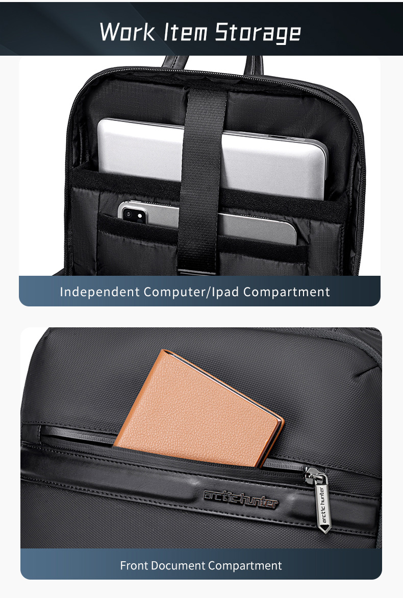 ARCTIC HUNTER τσάντα πλάτης B00872 με θήκη laptop 15.6", 14.5L, γκρι