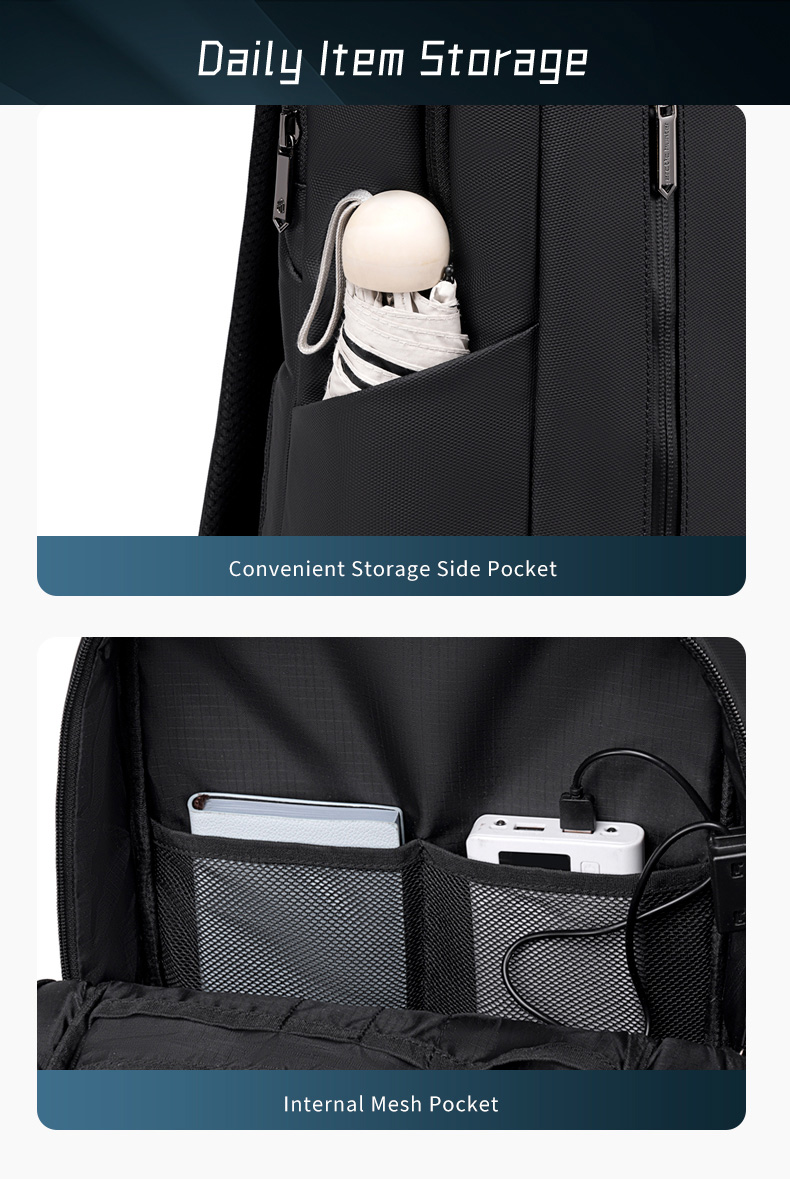 ARCTIC HUNTER τσάντα πλάτης B00915 με θήκη laptop 15.6", USB, 20L, μαύρη