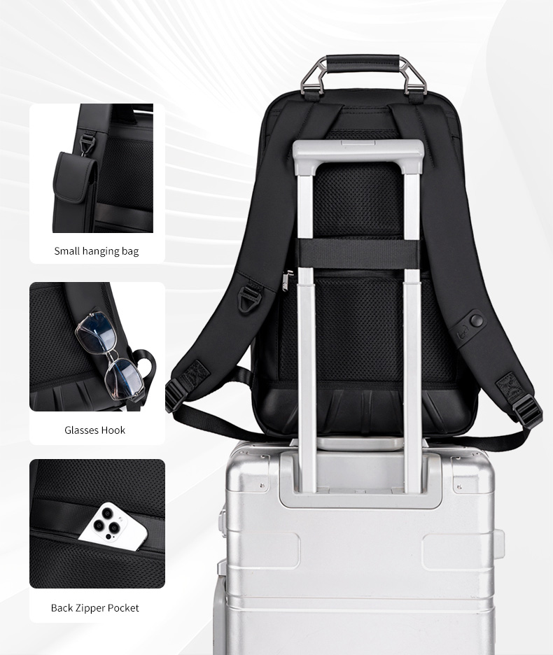 ARCTIC HUNTER τσάντα πλάτης B00915 με θήκη laptop 15.6", USB, 20L, μαύρη