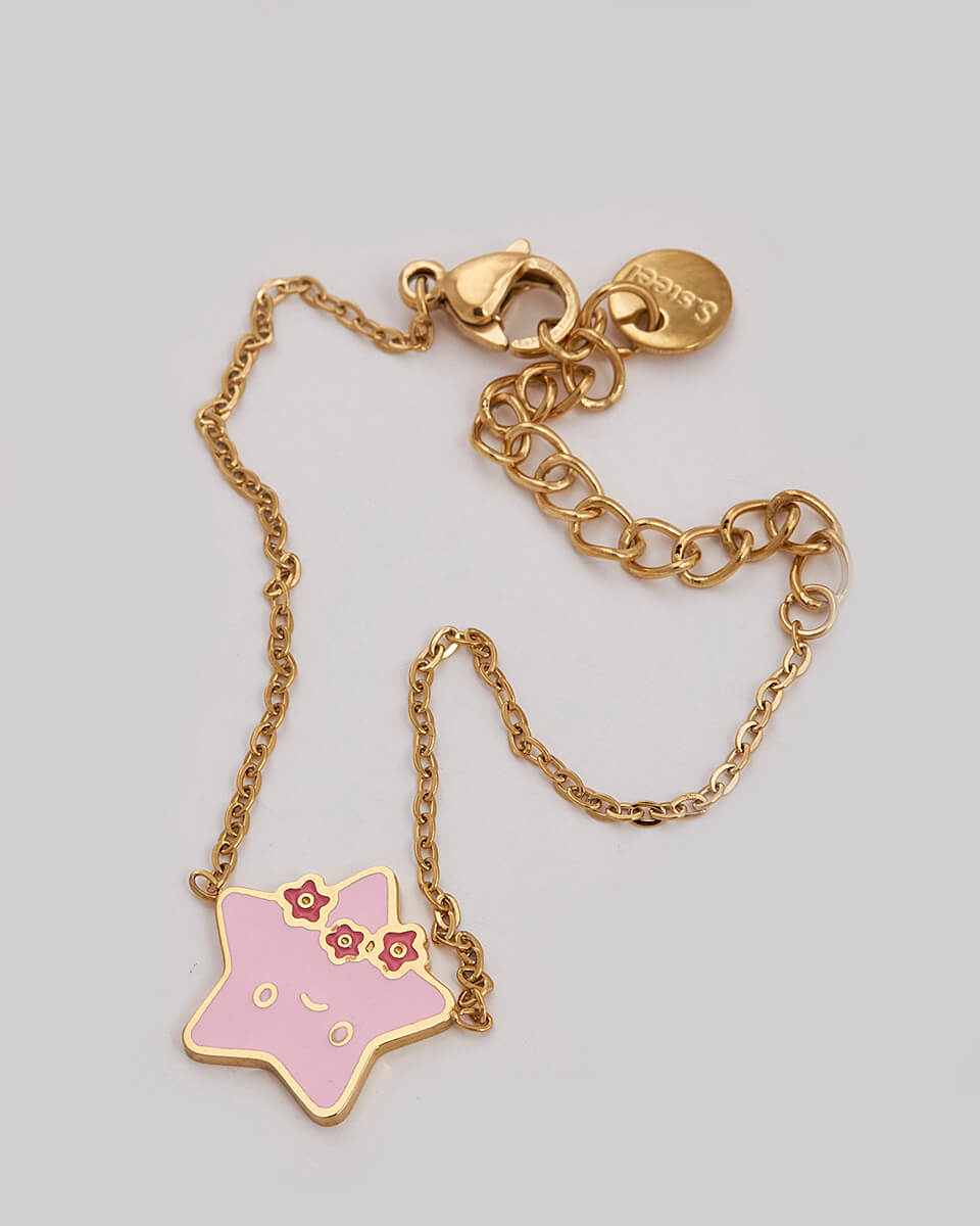 SEQUOIA ΑΤΣΑΛΙΝΟ ΠΑΙΔΙΚΟ ΒΡΑΧΙΟΛΙ ΜΕ ΡΟΖ ΑΣΤΕΡΙ