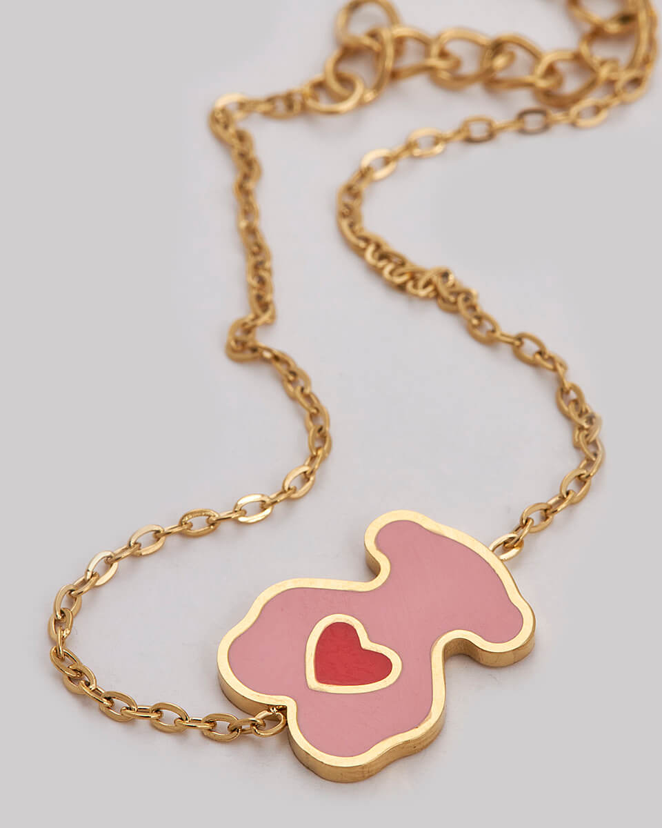 SEQUOIA ΑΤΣΑΛΙΝΟ ΠΑΙΔΙΚΟ ΒΡΑΧΙΟΛΙ ΡΟΖ ΑΡΚΟΥΔΑΚΙ ΜΕ ΚΟΚΚΙΝΗ ΚΑΡΔΟΥΛΑ SEQUOIA ΑΤΣΑΛΙΝΟ ΠΑΙΔΙΚΟ ΒΡΑΧΙΟΛΙ ΡΟΖ ΑΡΚΟΥΔΑΚΙ ΜΕ ΚΟΚΚΙΝΗ ΚΑΡΔΟΥΛΑ