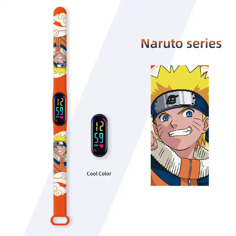 Παιδικό Αδιάβροχο Ρολόι Naruto με οθόνη Led AG-049 Κόκκινο