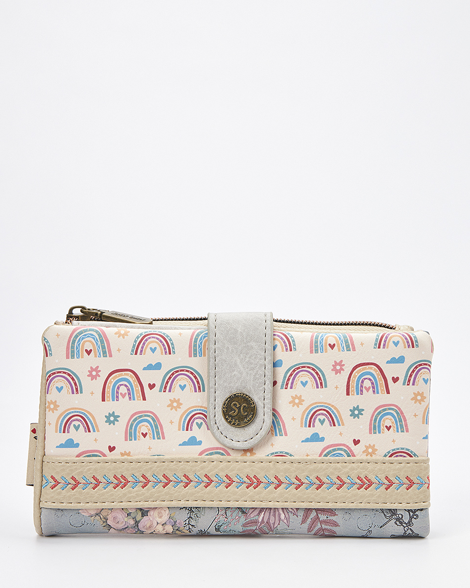 Sweet Candy Vintage Story – Γυναικείο Πορτοφόλι με Retro Graphic Design & Shabby Chic Λεπτομέρειες