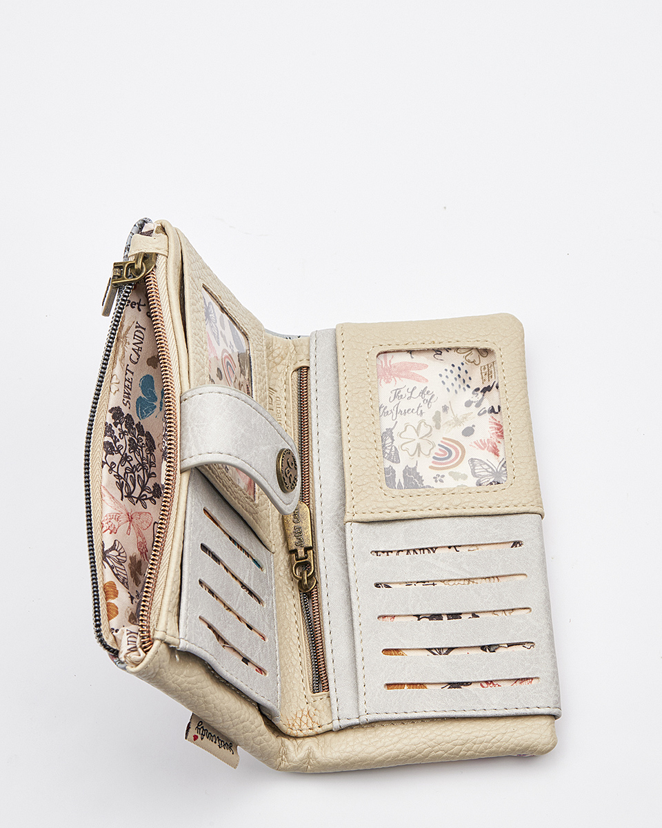 Sweet Candy Vintage Story – Γυναικείο Πορτοφόλι με Retro Graphic Design & Shabby Chic Λεπτομέρειες Sweet Candy Vintage Story – Γυναικείο Πορτοφόλι με Retro Graphic Design & Shabby Chic Λεπτομέρειες