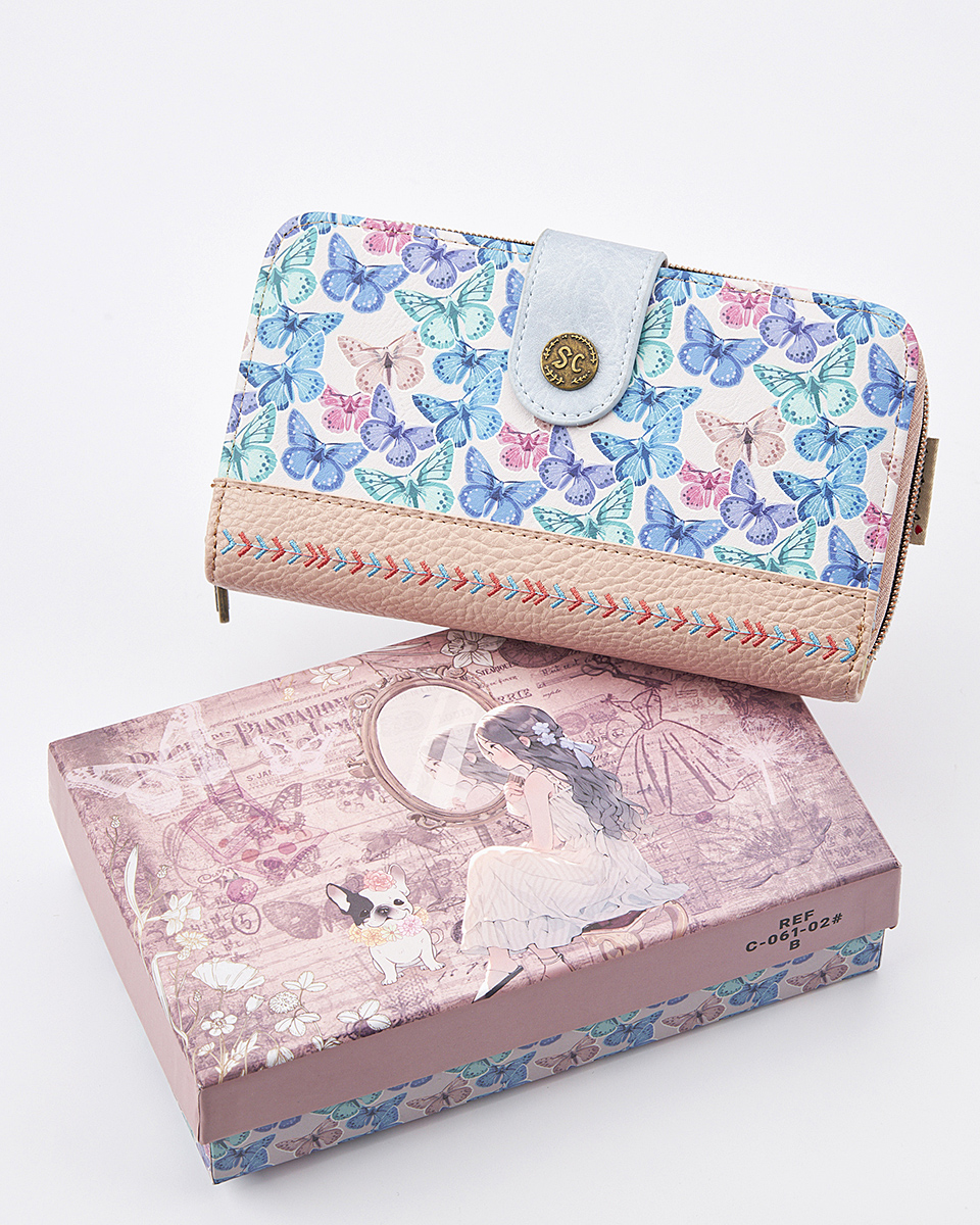 Sweet Candy Mirror Bloom – Γυναικείο Πορτοφόλι με Ρετρό Φιγούρα & Pastel Ατμόσφαιρα
