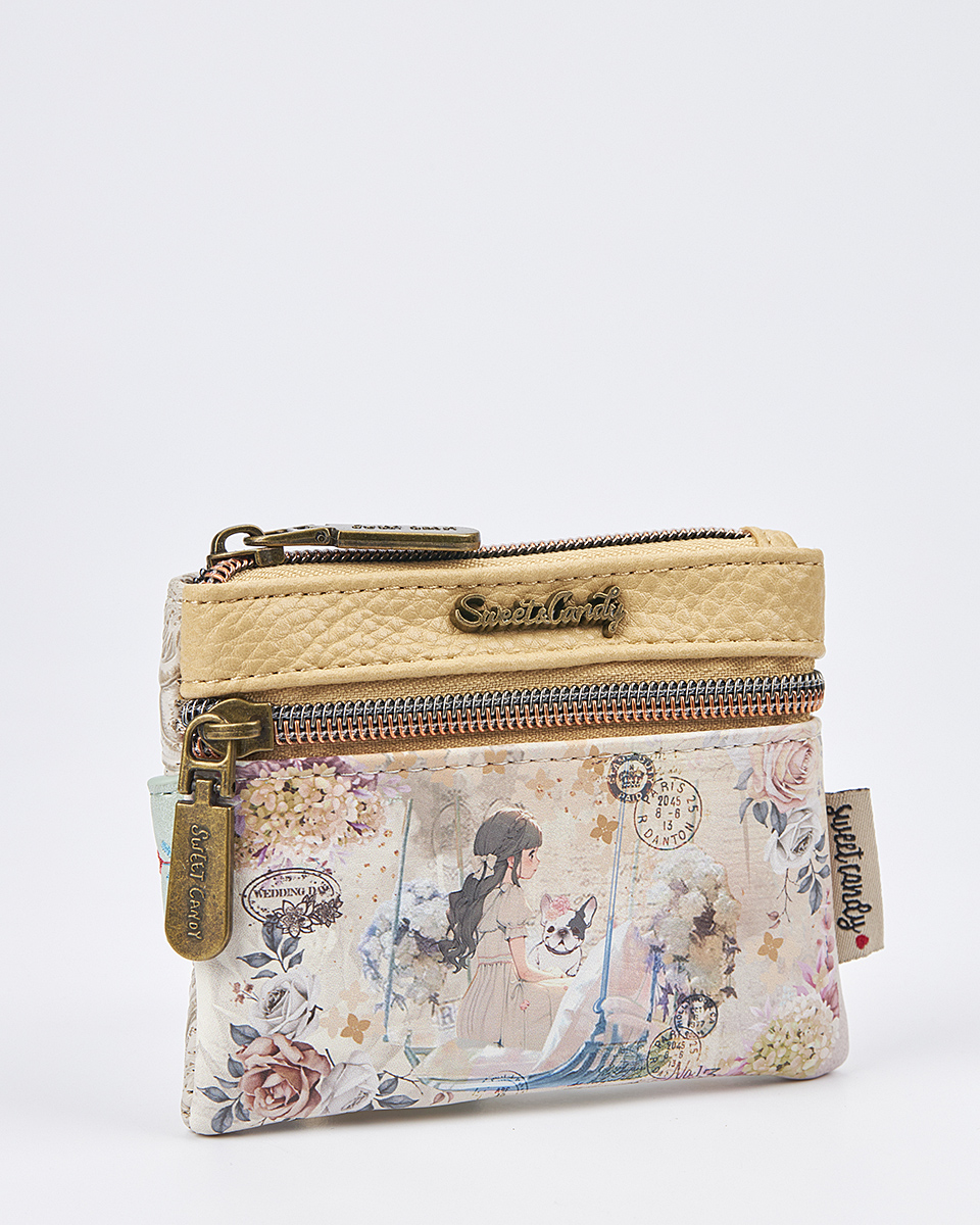 Sweet Candy Γυναικείο Mini Πορτοφόλι με Floral Σχέδιο & Κρίκο – Floral Whisper