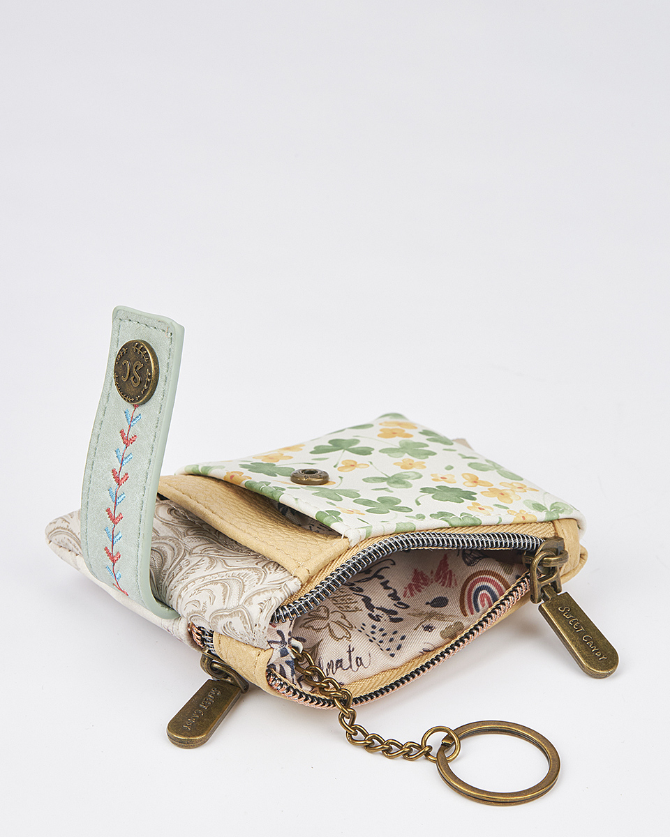 Sweet Candy Γυναικείο Mini Πορτοφόλι με Floral Σχέδιο & Κρίκο – Floral Whisper