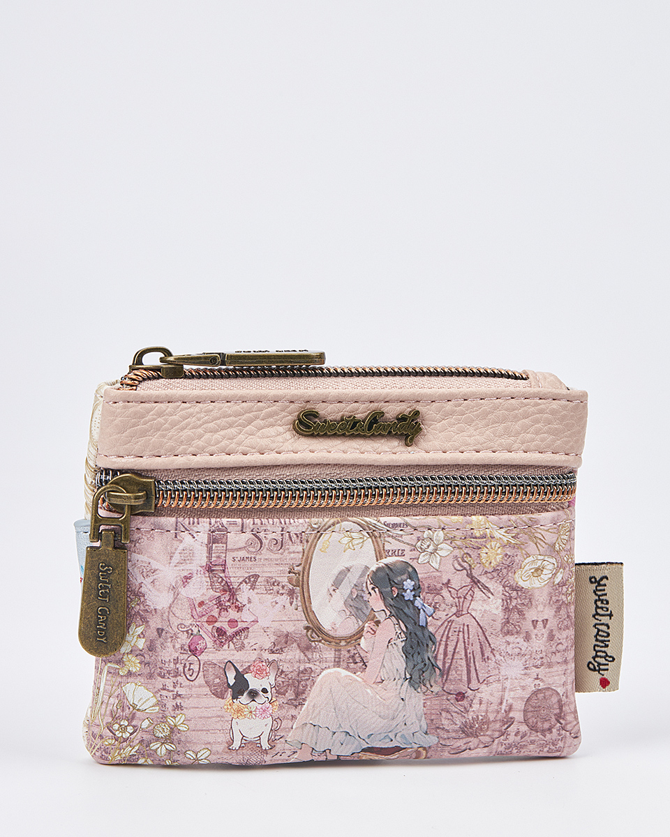 Sweet Candy Γυναικείο Mini Πορτοφόλι με Ρετρό Καθρέφτη & Vintage Στυλ – Mirror Bloom