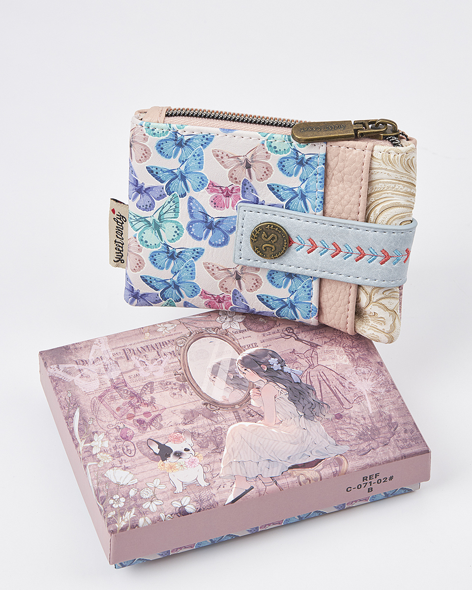 Sweet Candy Γυναικείο Mini Πορτοφόλι με Ρετρό Καθρέφτη & Vintage Στυλ – Mirror Bloom