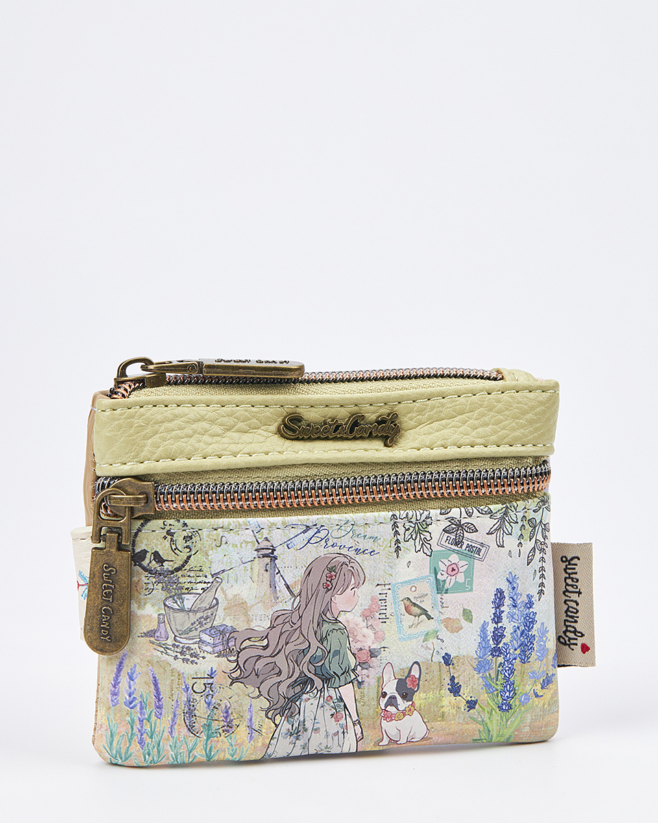 Sweet Candy Γυναικείο Mini Πορτοφόλι με Μοτίβο Λεβάντα & Φυσικό Μοτίβο – Lavender Walk