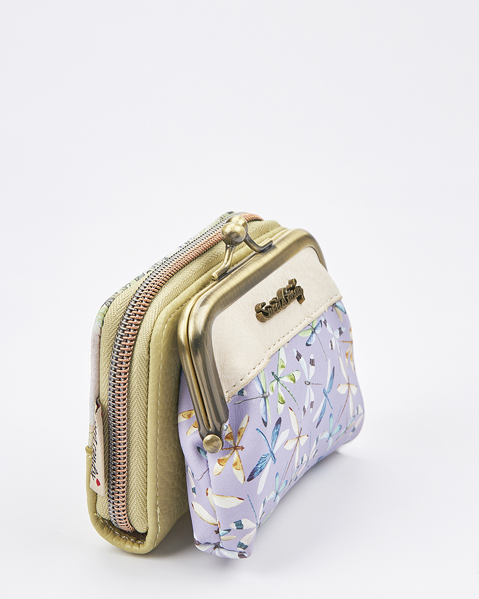 Sweet Candy Γυναικείο Mini Πορτοφόλι με Vintage Καθρέφτη & Κλασικό Κούμπωμα – Mirror Bloom