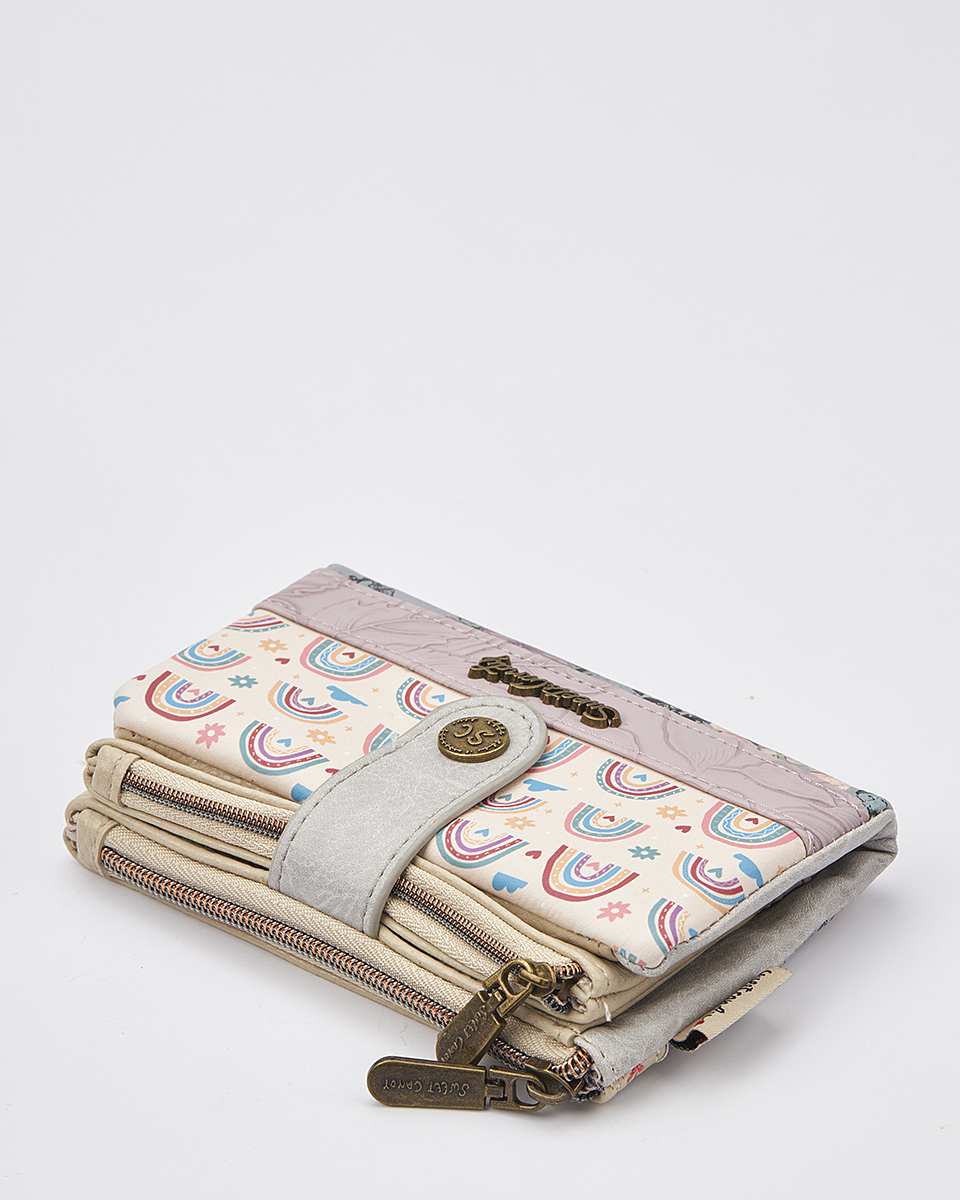 Sweet Candy Γυναικείο Πορτοφόλι με Shabby Chic Διάθεση & Λουλουδένιο Φόντο – Vintage Story