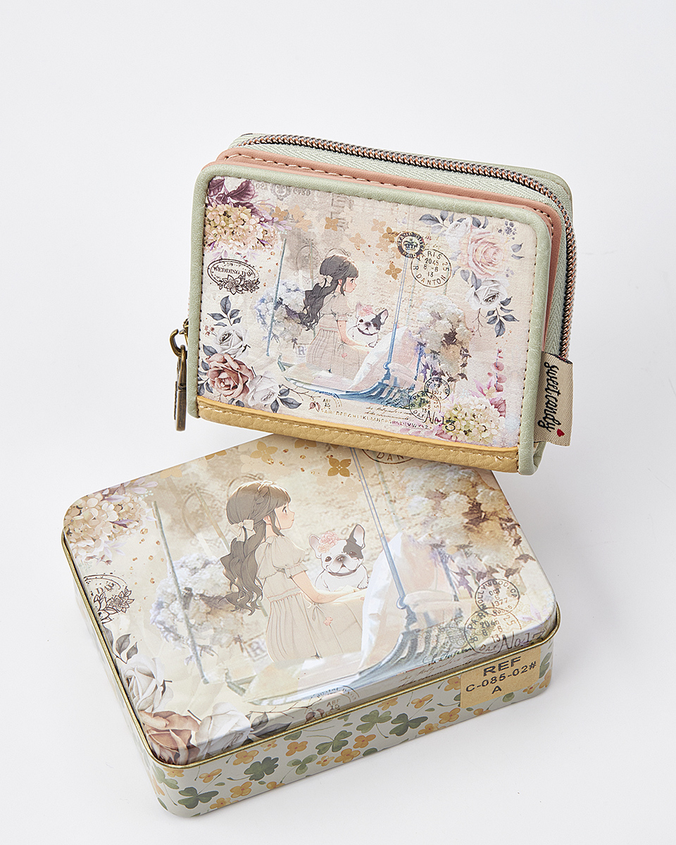 Sweet Candy Γυναικείο Mini Πορτοφόλι με Floral Σχέδιο & Ρομαντική Αύρα – Floral Whisper