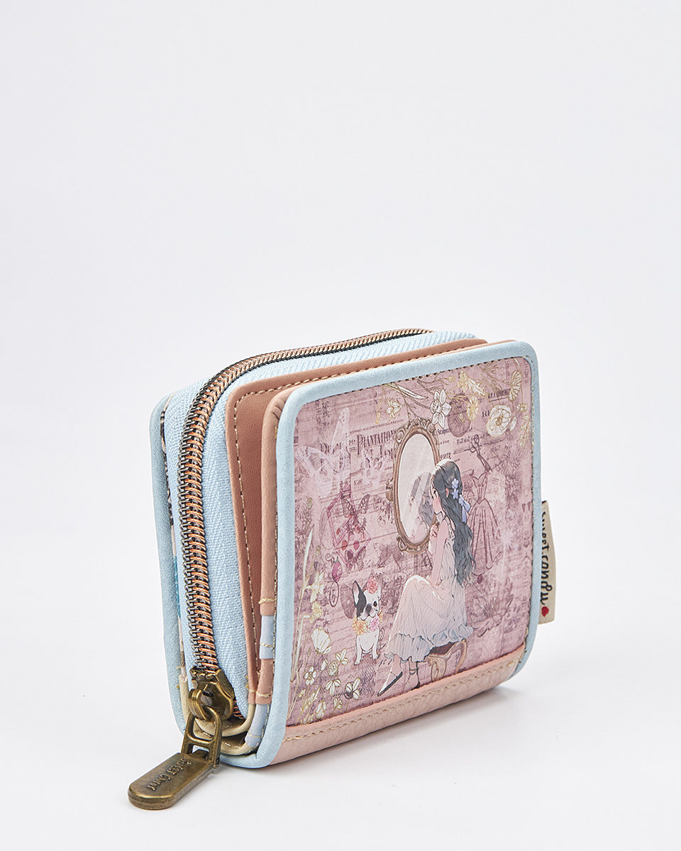 Sweet Candy Γυναικείο Mini Πορτοφόλι με Vintage Καθρέφτη & Κομψή Φιγούρα – Mirror Bloom