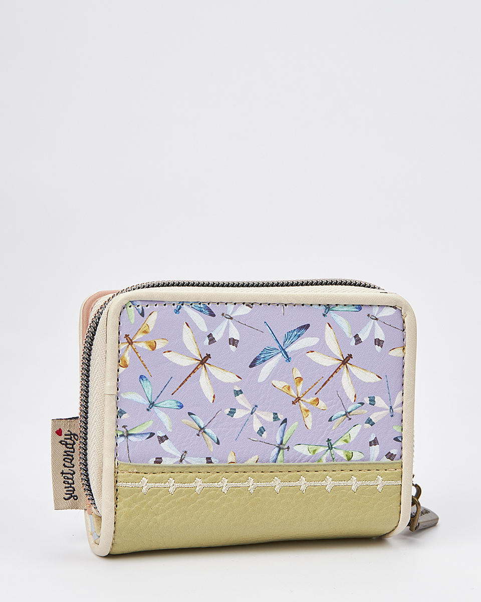 Sweet Candy Γυναικείο Mini Πορτοφόλι με Μοτίβο Λεβάντα και Retro Αισθητική – Lavender Walk