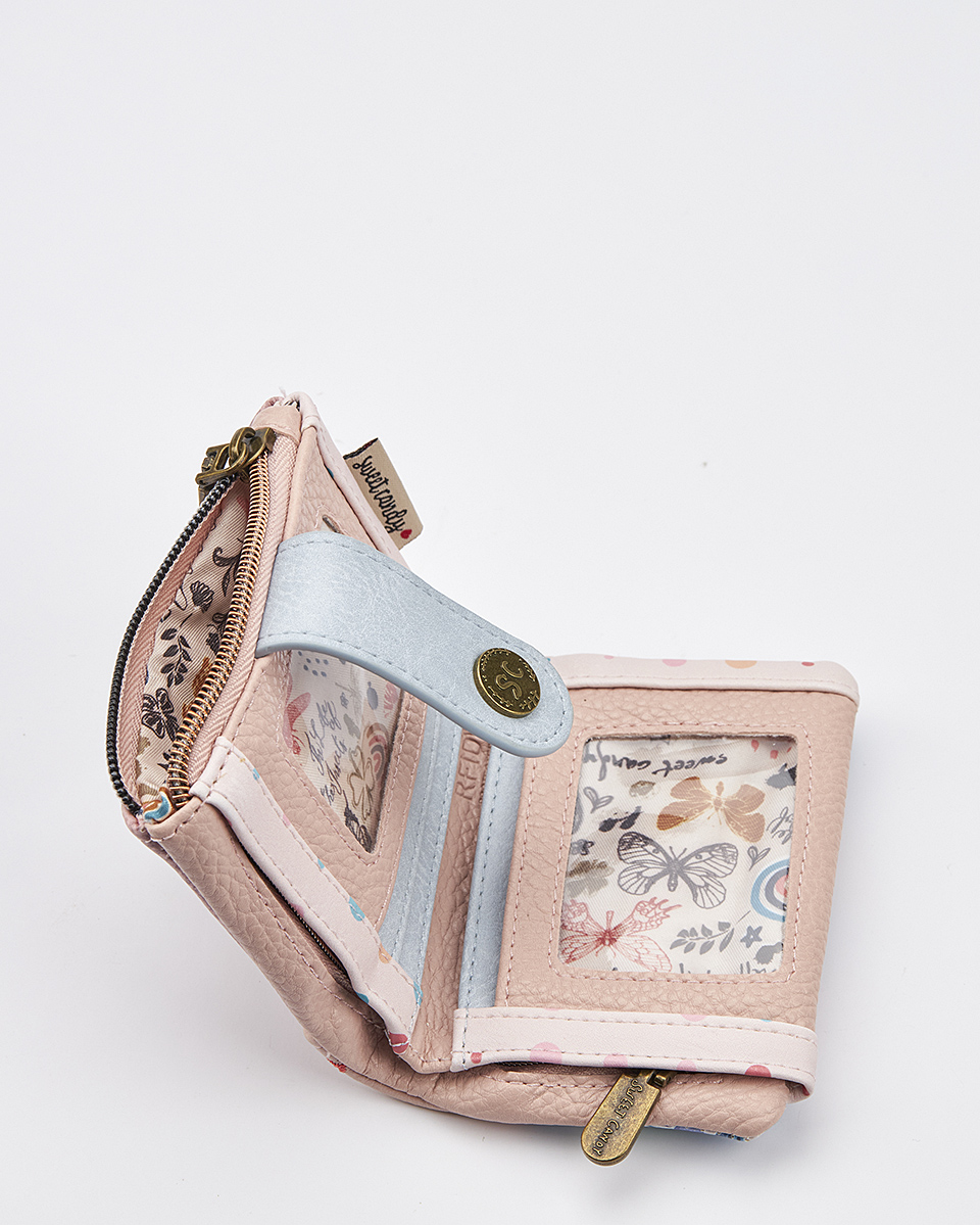 Sweet Candy Γυναικείο Πορτοφόλι με Ρομαντική Φιγούρα & Καθρέφτη – Mirror Bloom