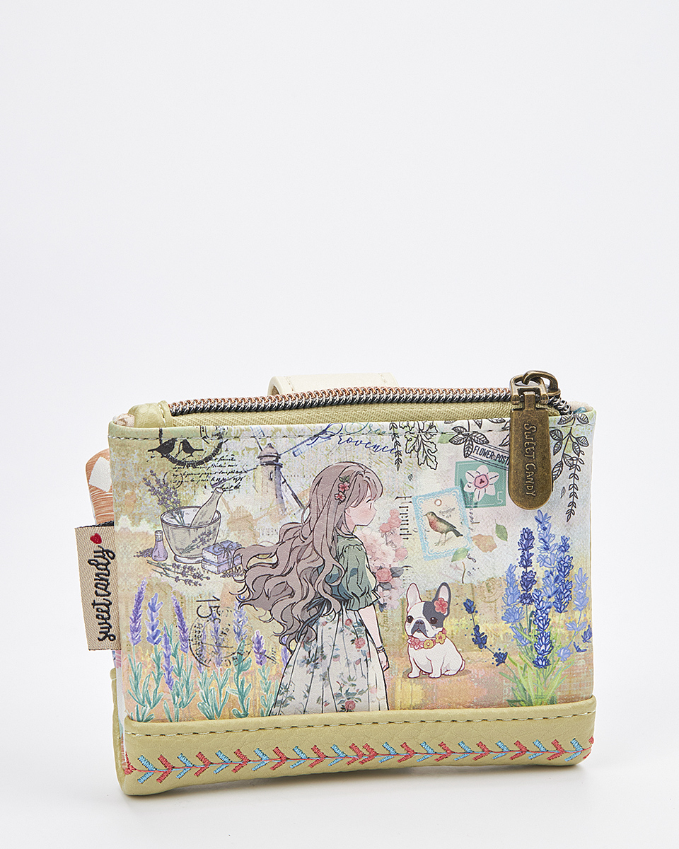 Sweet Candy Γυναικείο Πορτοφόλι με Μοτίβο Λεβάντα και Vintage Στιγμές – Lavender Walk
