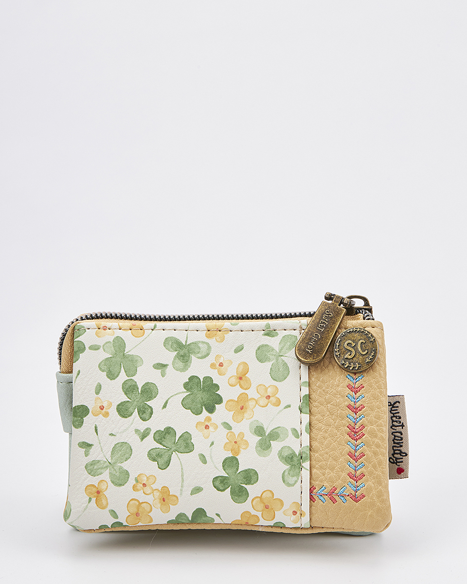 Sweet Candy Γυναικείο Mini Πορτοφόλι με Floral Σχέδιο & Τριπλό Φερμουάρ – Floral Whisper