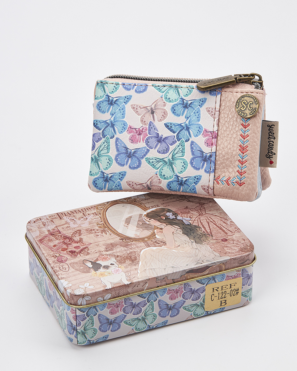 Sweet Candy Γυναικείο Mini Πορτοφόλι με Ρομαντική Φιγούρα & Καθρέφτη – Mirror Bloom
